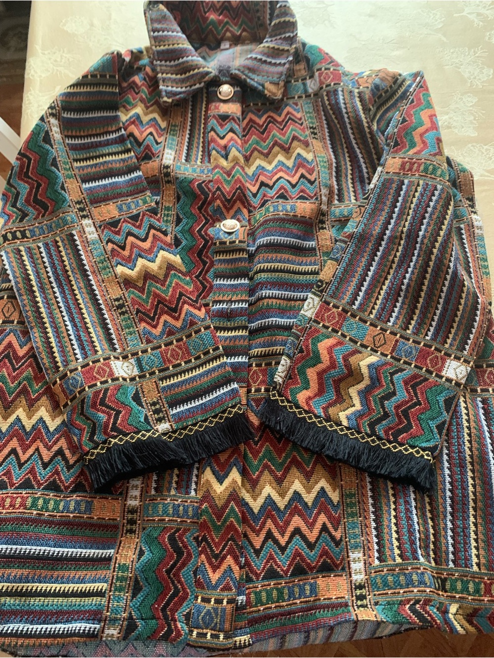 Multicolor Patterned unisex Jacket - DOPE Tribal Design NWOT